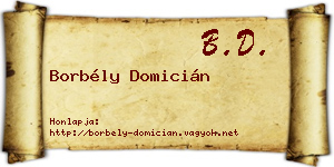 Borbély Domicián névjegykártya
